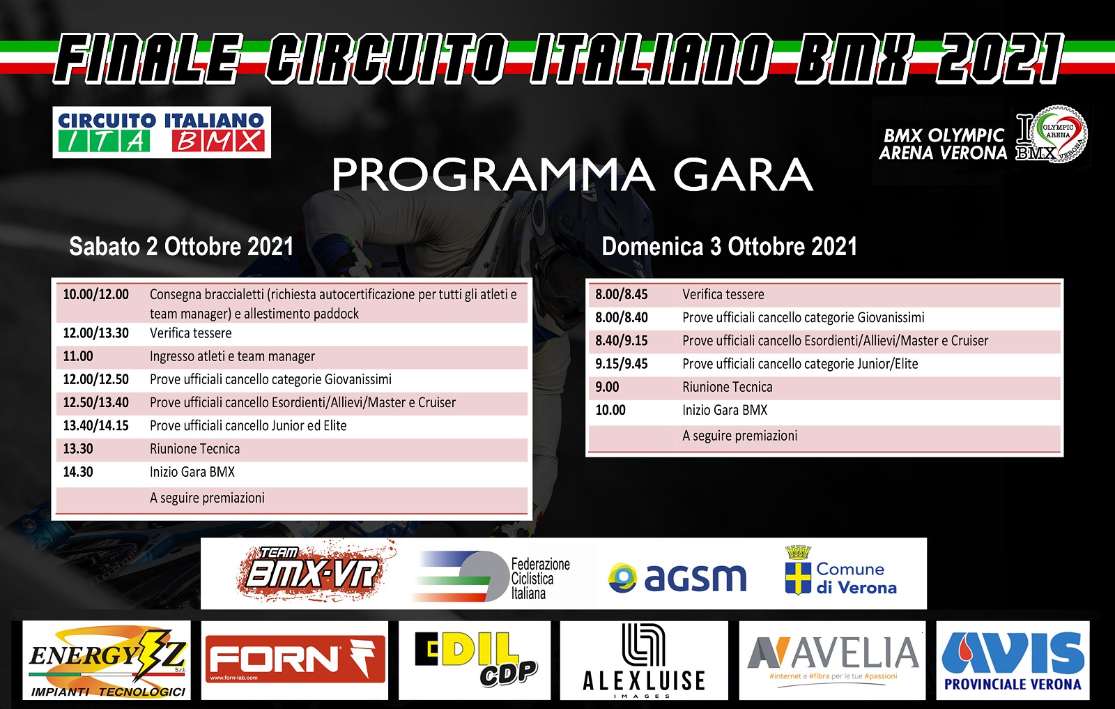 11′ e 12′ prova circuito italiano bmx – Verona – 2 e 3 Ottobre 2021