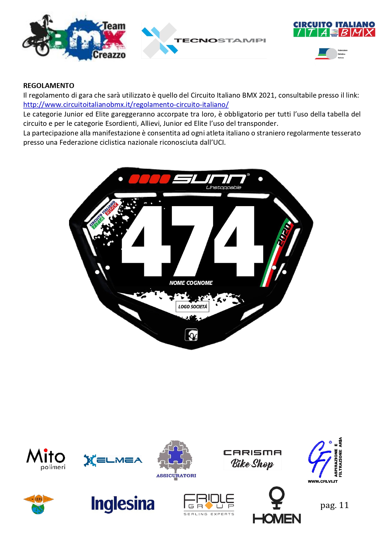 1′ e 2′ prova circuito italiano bmx – Creazzo – 13 e 14 Marzo 2021