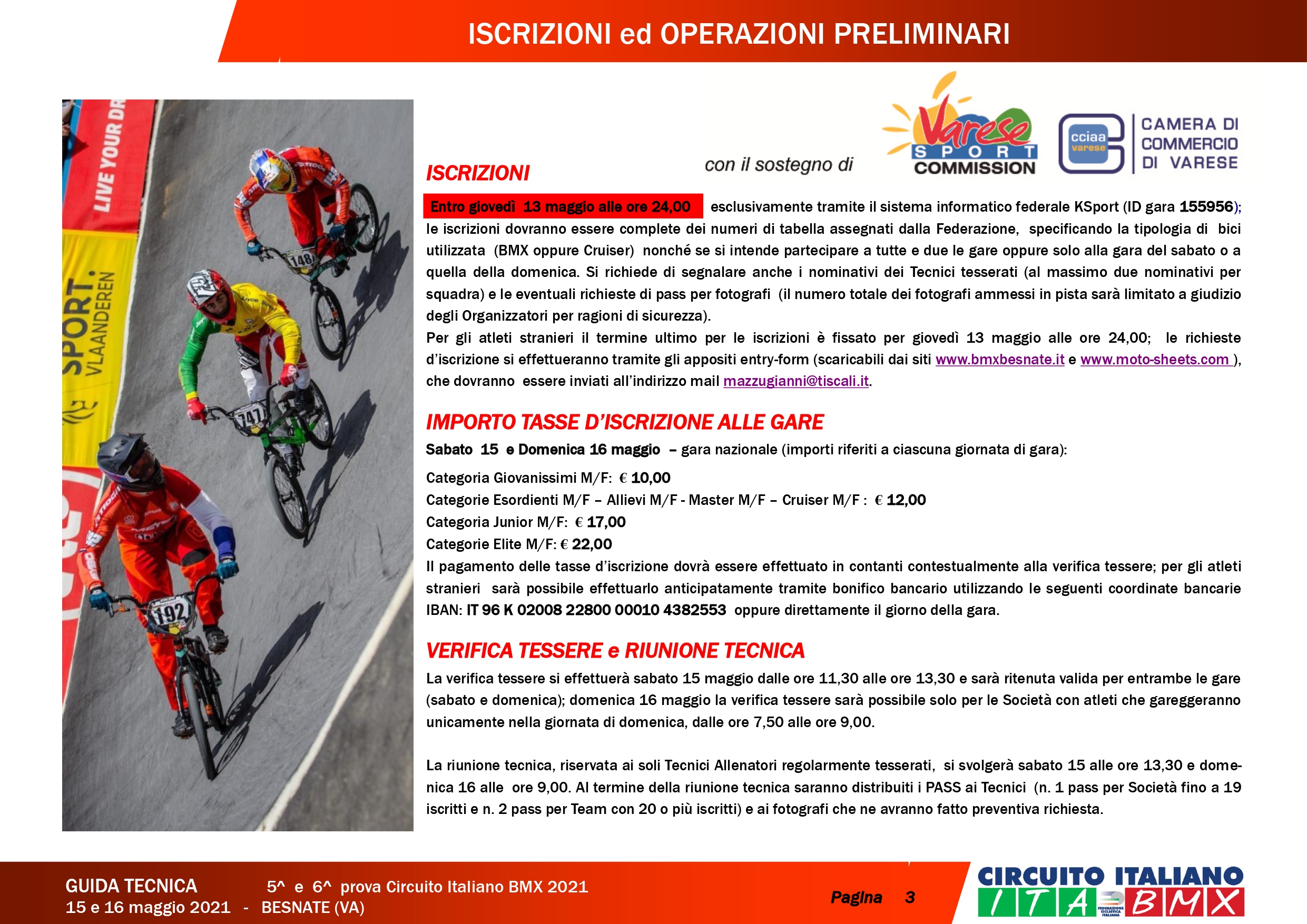 5′ e 6′ prova circuito italiano bmx – Besnate – 15 e 16 Maggio 2021