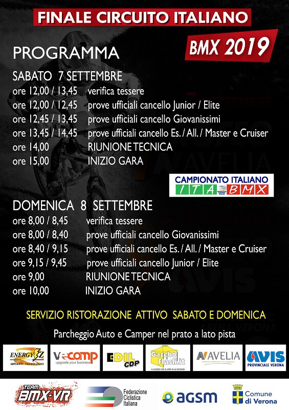 9′ e 10′ tappa circuito italiano bmx – Verona – 07 e 08 Settembre 2019