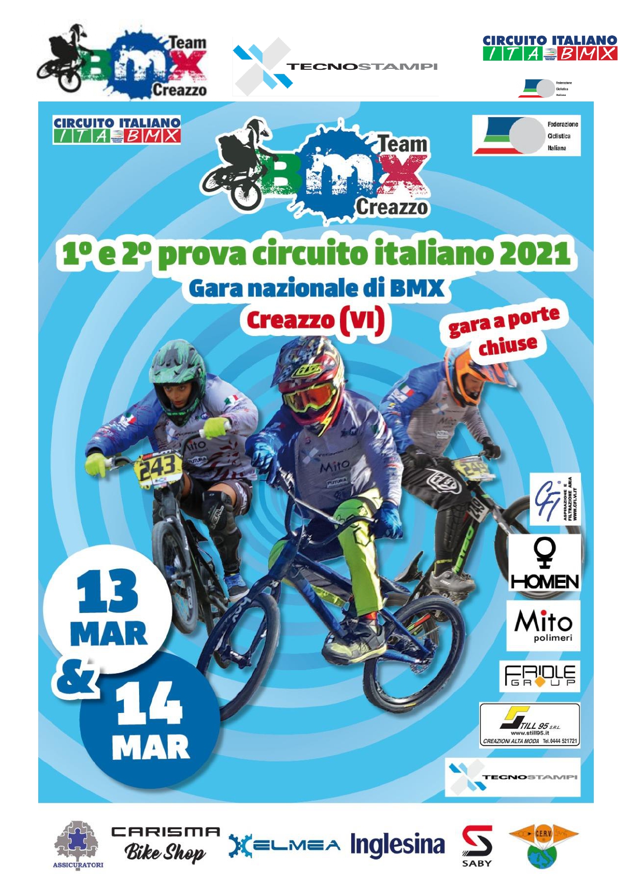 1′ e 2′ prova circuito italiano bmx – Creazzo – 13 e 14 Marzo 2021