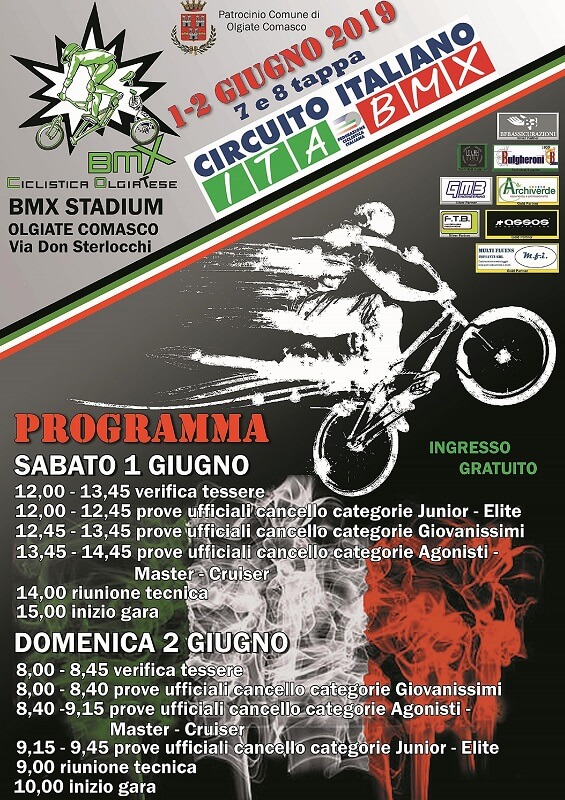 7′ e 8′ tappa circuito italiano bmx – Olgiate Comasco – 01 e 02 Giugno 2019